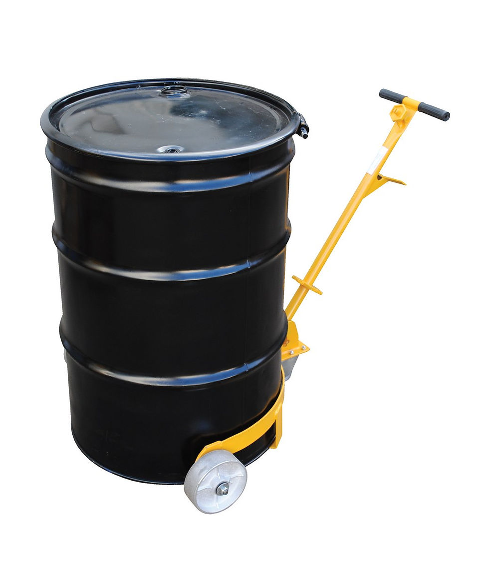 1200 lb capacity cast iron lo-profile drum caddie with drum