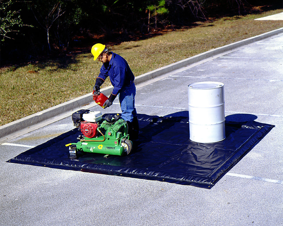 Thumbnail: drum and equipment in foam wall containment berm