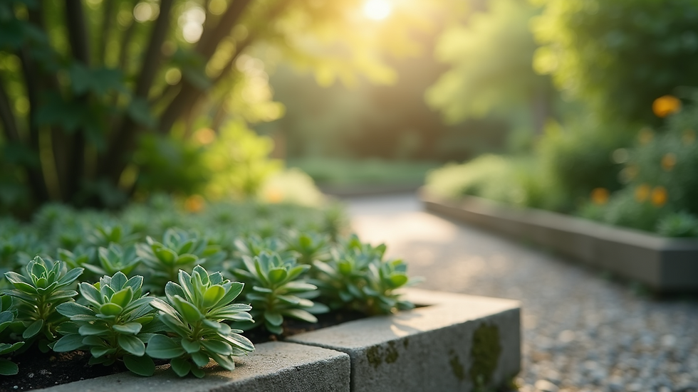 Close-up view of a serene garden space promoting healing