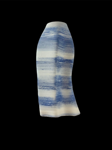 Vase en porcelaine blanche et bleue.