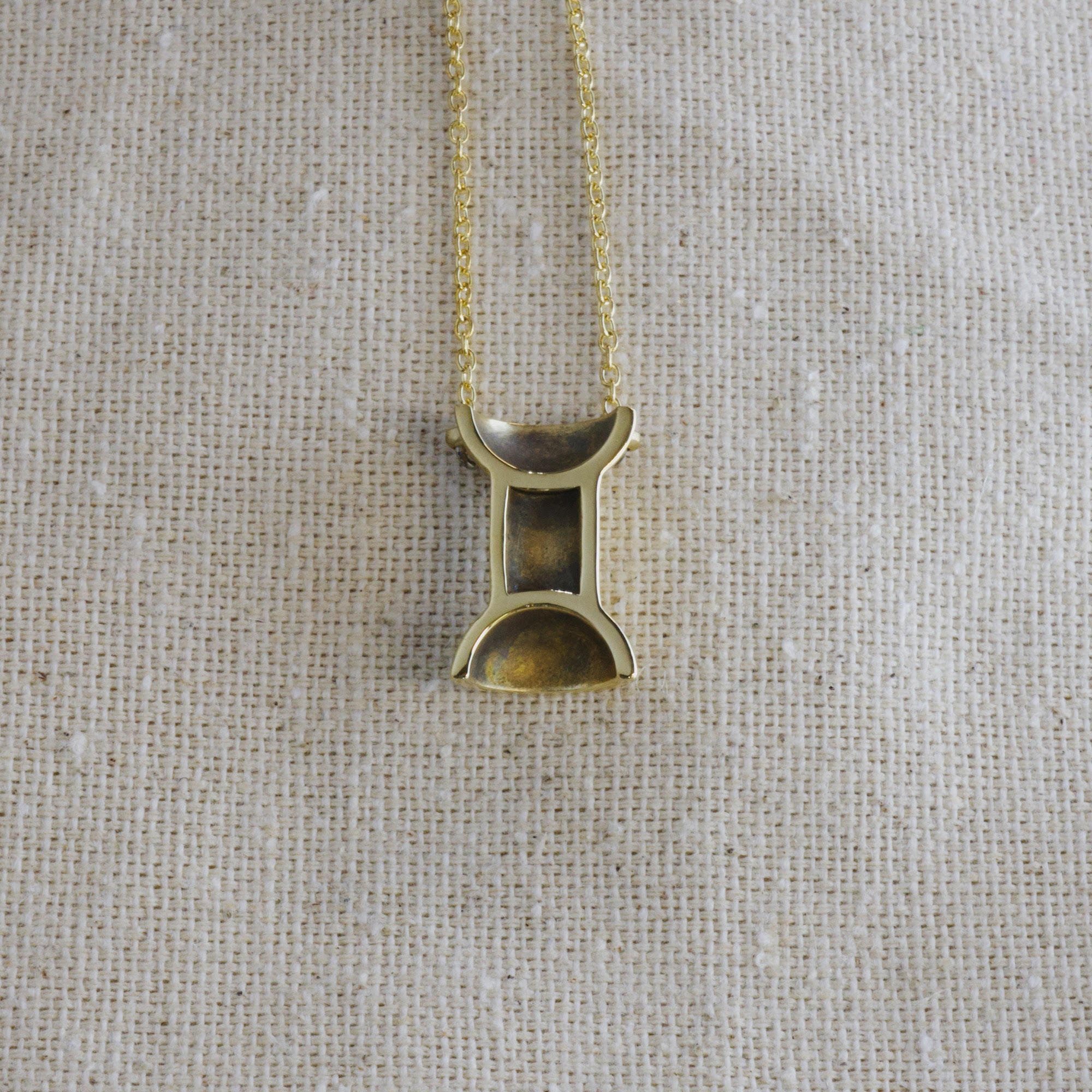 Brass Gemini Pendant Necklace