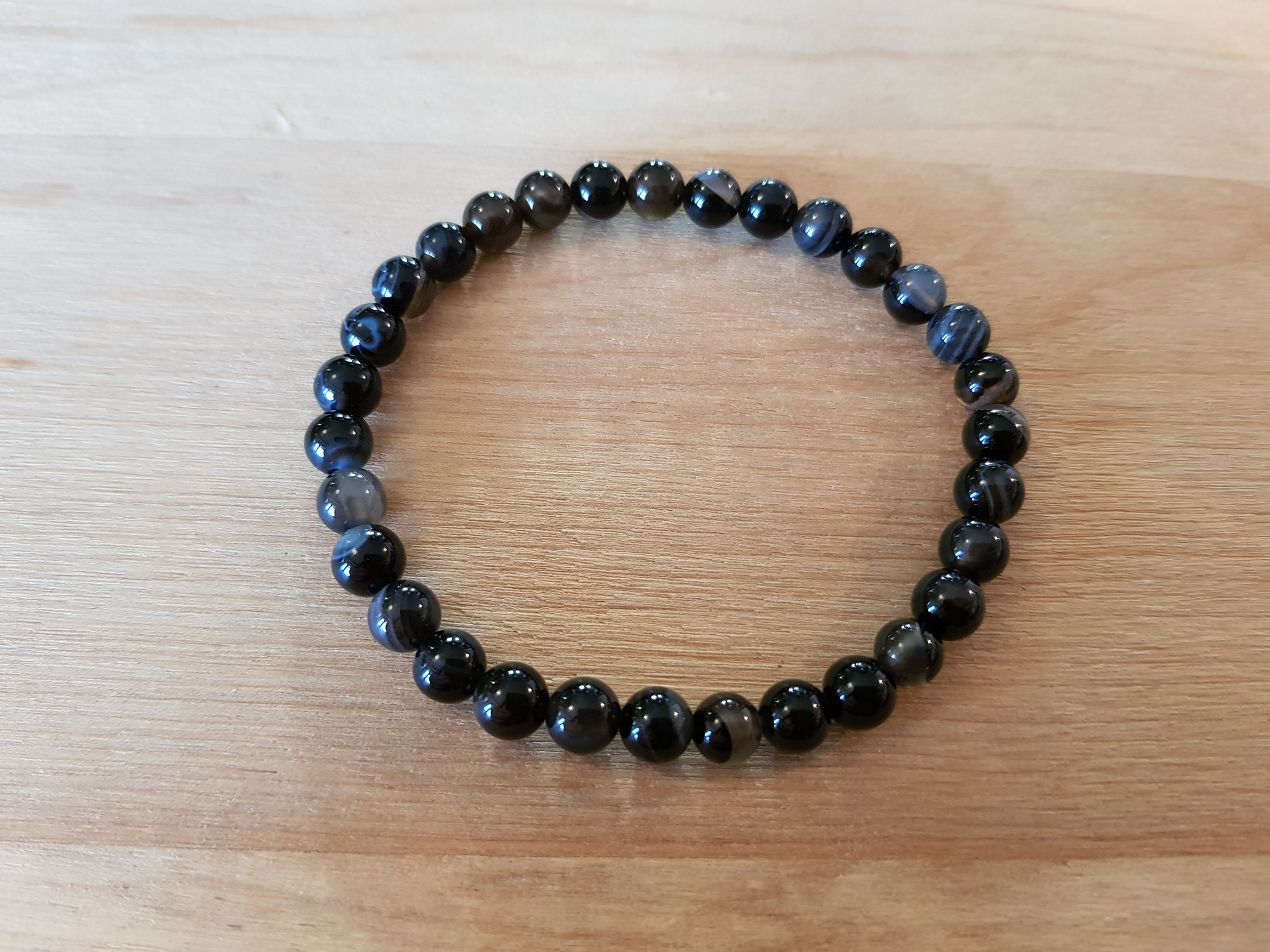 Agate noire Œil de Shiva - Perles de 6mm