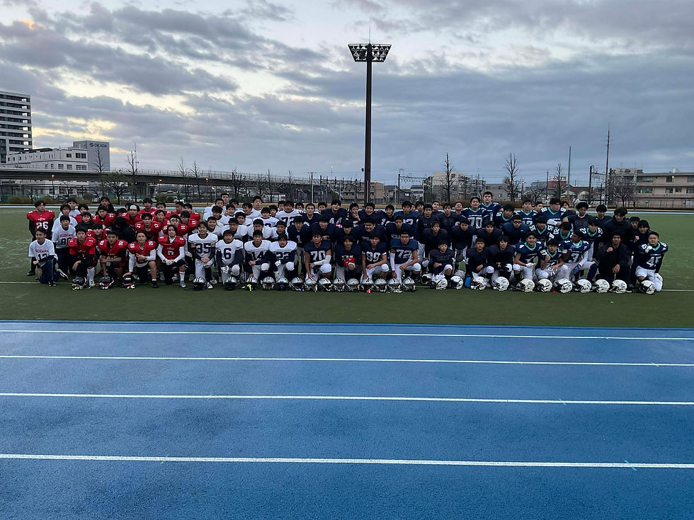 中学生フットボールにもオービックと富士通のロゴが･･･Xリーグのような熱戦を期待したいですね