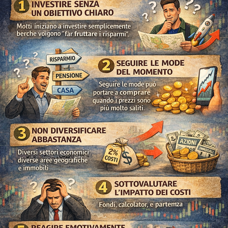 I 5 errori più comuni che gli investitori fanno quando iniziano