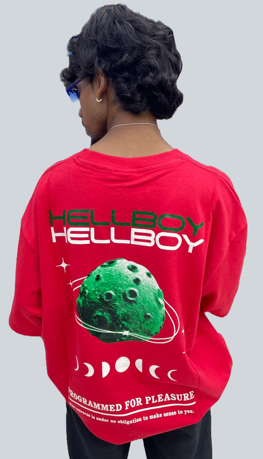 Pack of 2 ( Drop Shoulder Tees Red,Black )