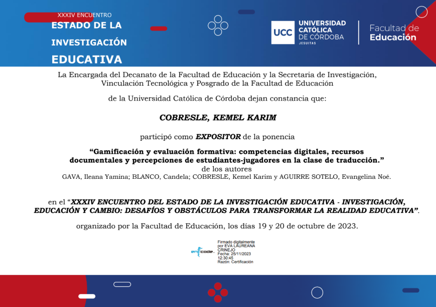 Conference Certificate - Speaker