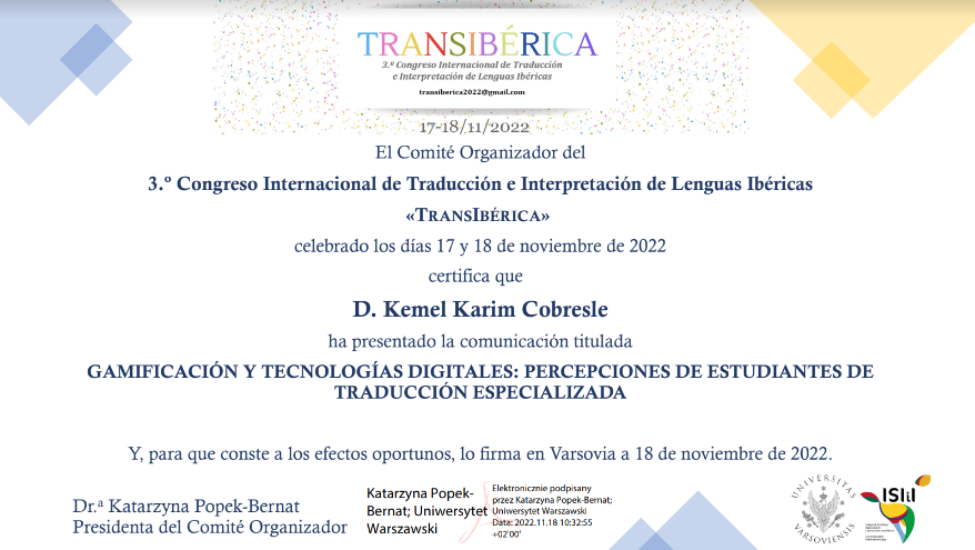 Transibérica Certificate