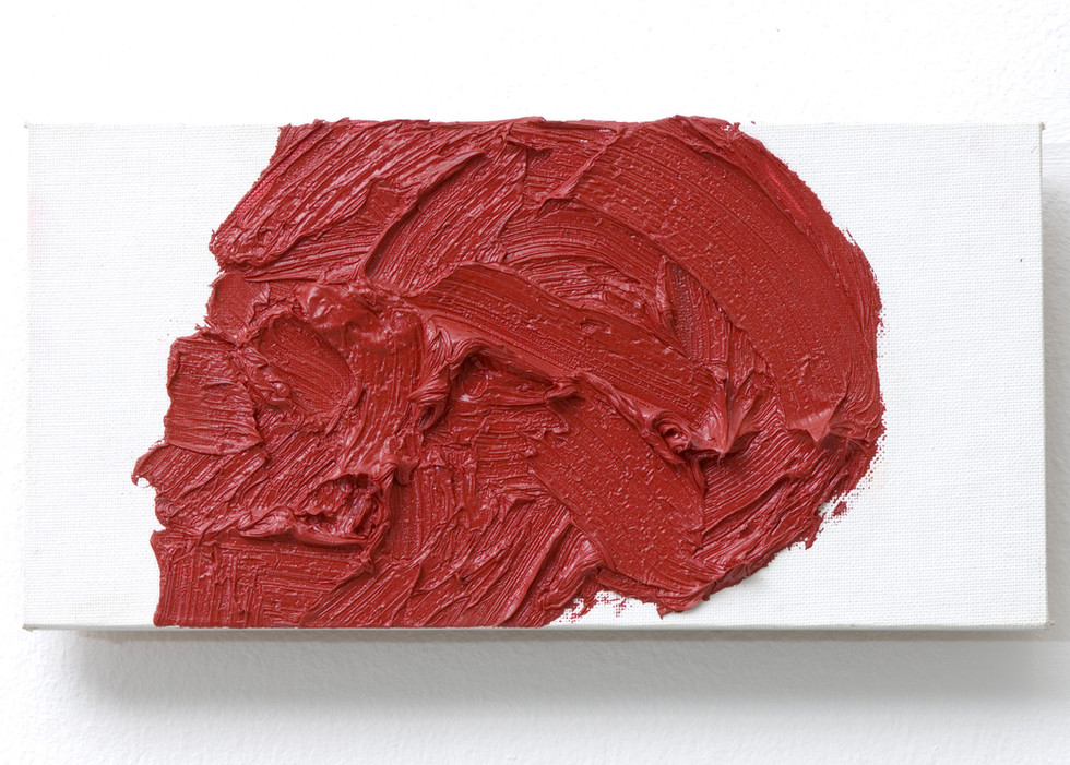 'Red Head', 2008, oil on canvas, 15 x 31 x 2 cm