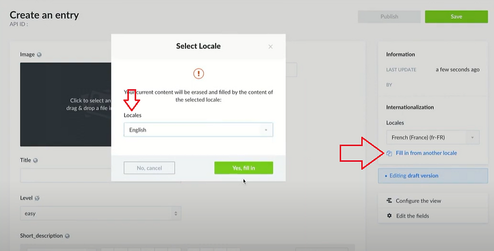 Strapi: fill in the content