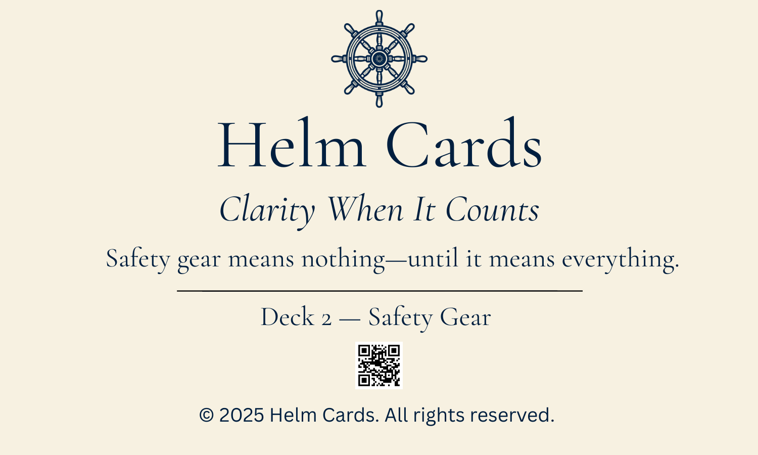 Cartas de timón — Baraja digital 2: Equipo de seguridad
