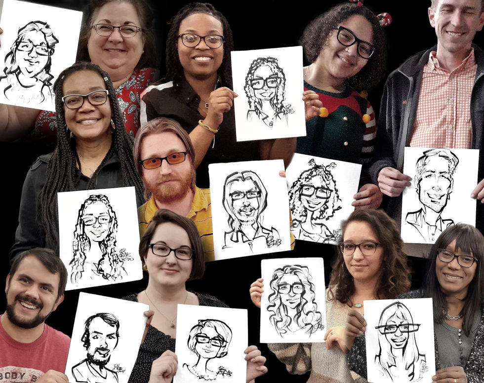 Group of Live Caricatures by Eric Grab Caricatures at Shutterfly, 2020-2021