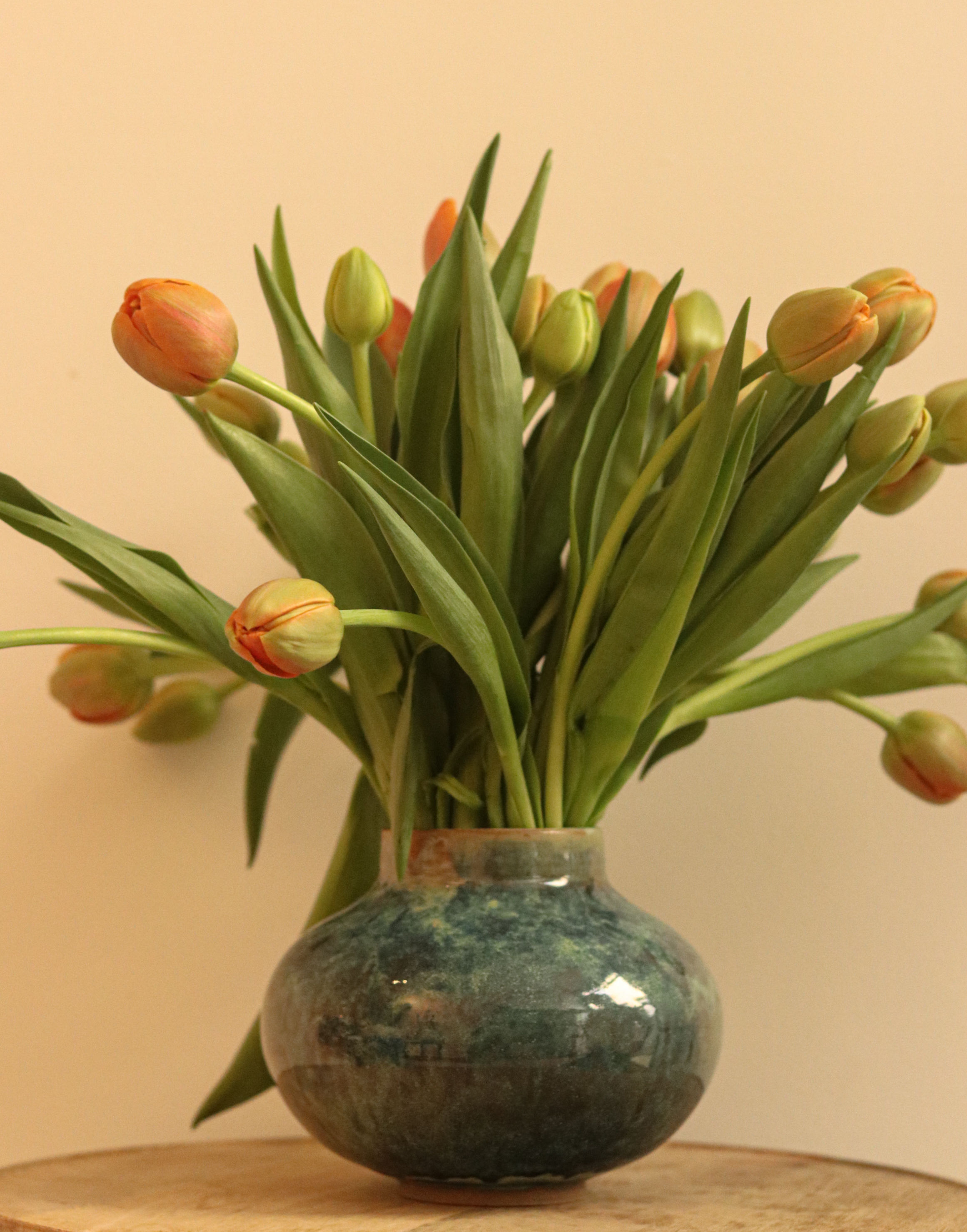 Medium Vase - Pine Blue & Mint Green