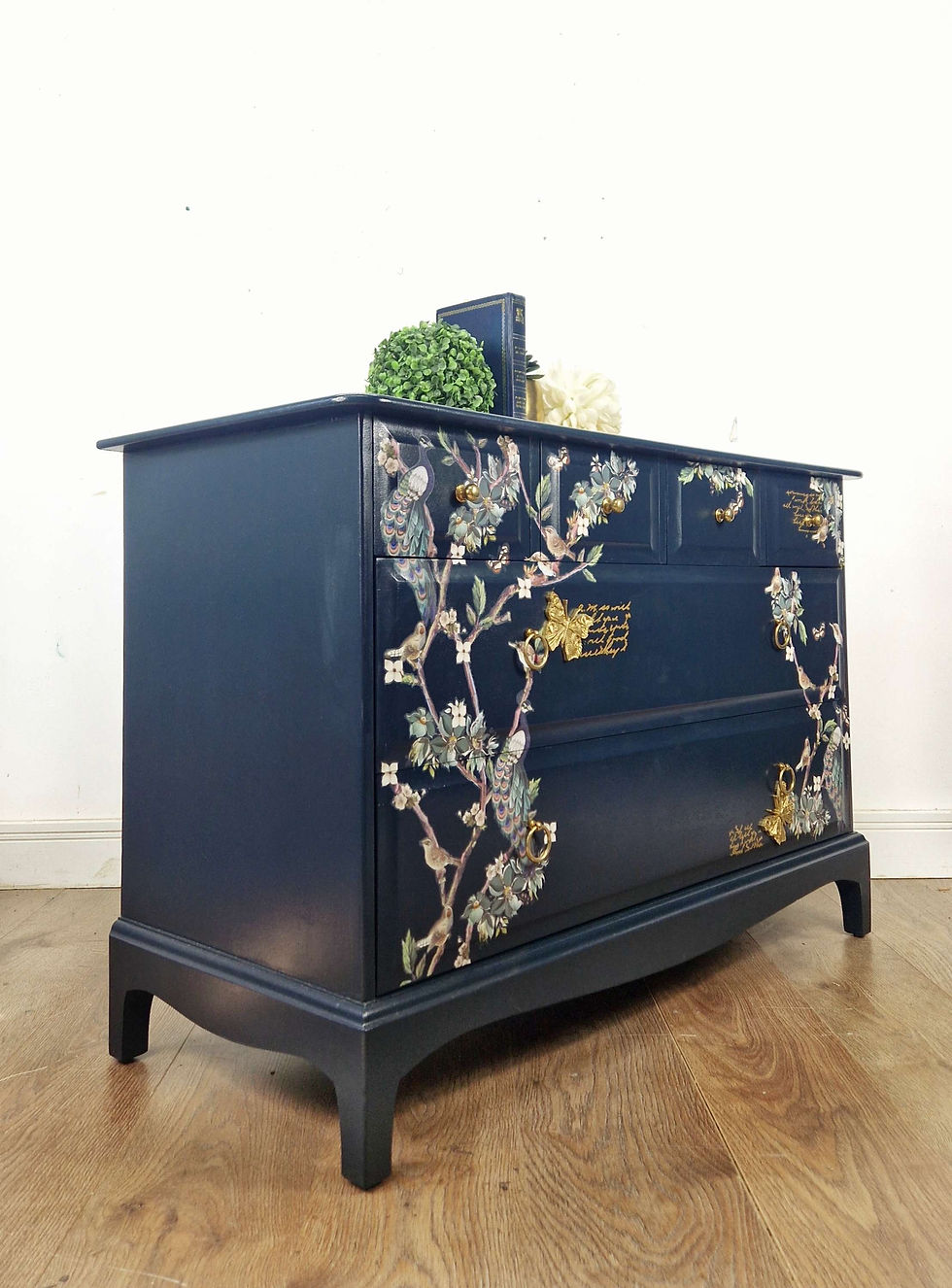 Thumbnail: Blue and gold stag minstrel chest of drawers 