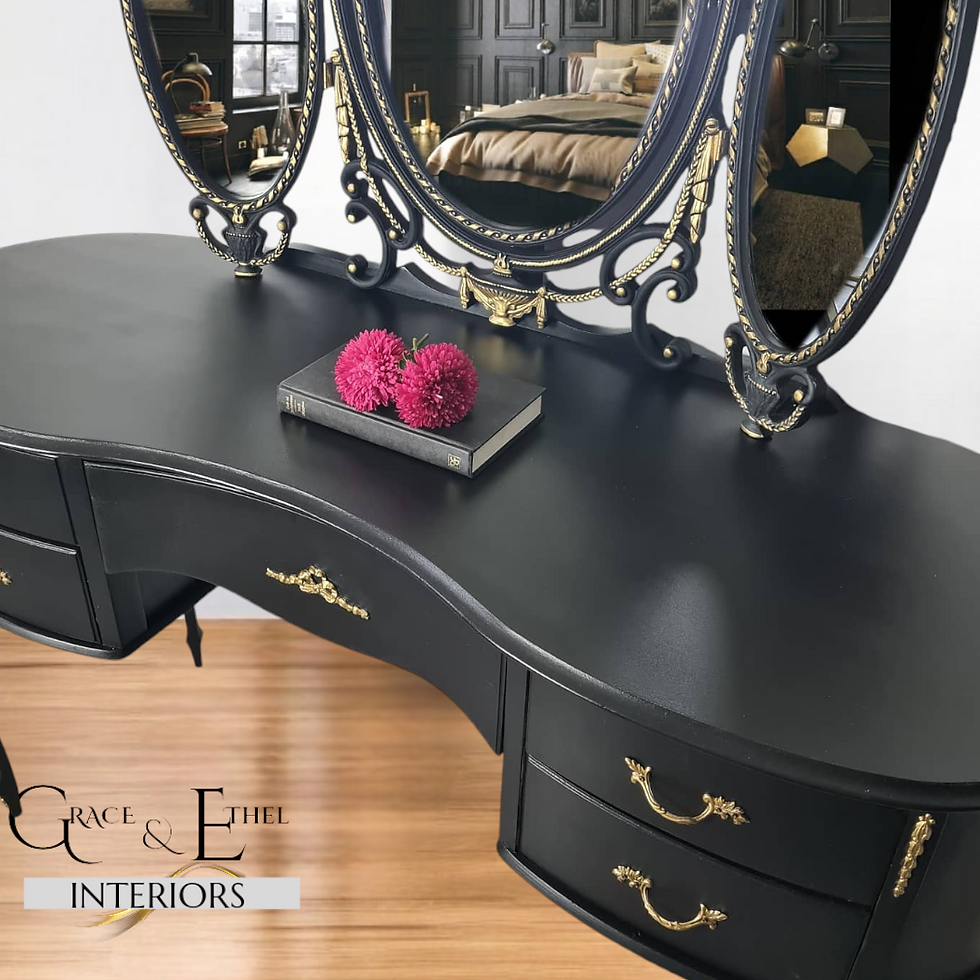 Thumbnail: Black.and gold dressing table 