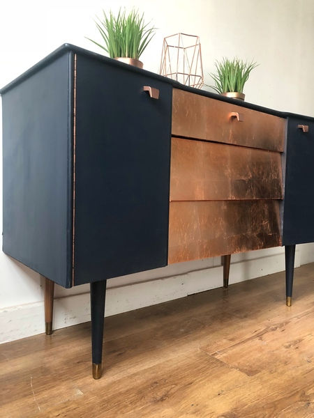 Thumbnail: avalon blue and copper sideboard