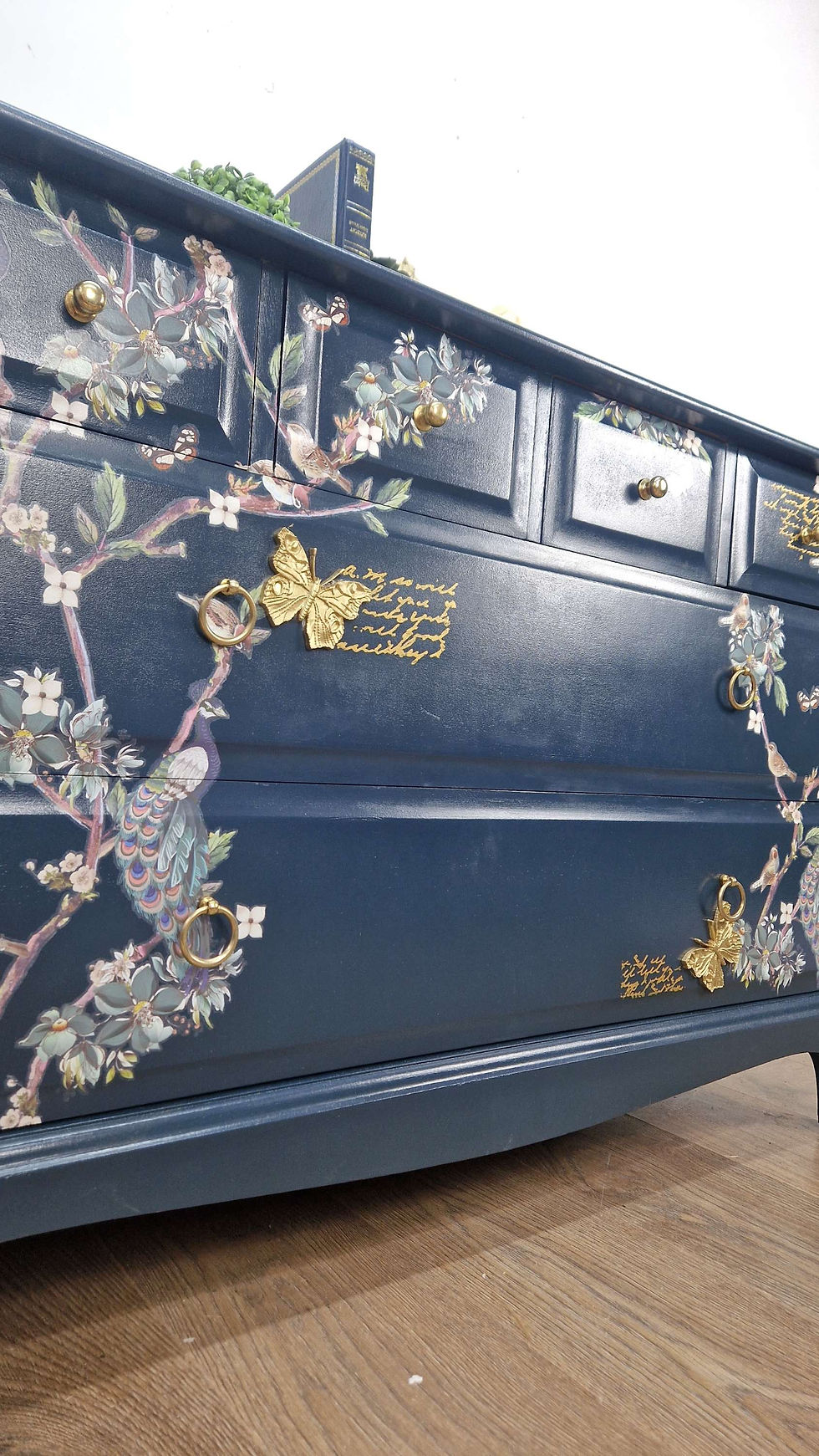 Thumbnail: Blue and gold stag minstrel chest of drawers 