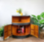 nathan teak corner unit/ grey corner cupboard/ grey drinks cabinet/ nathn furniture/mcm/hertfordshire/painted grey corner