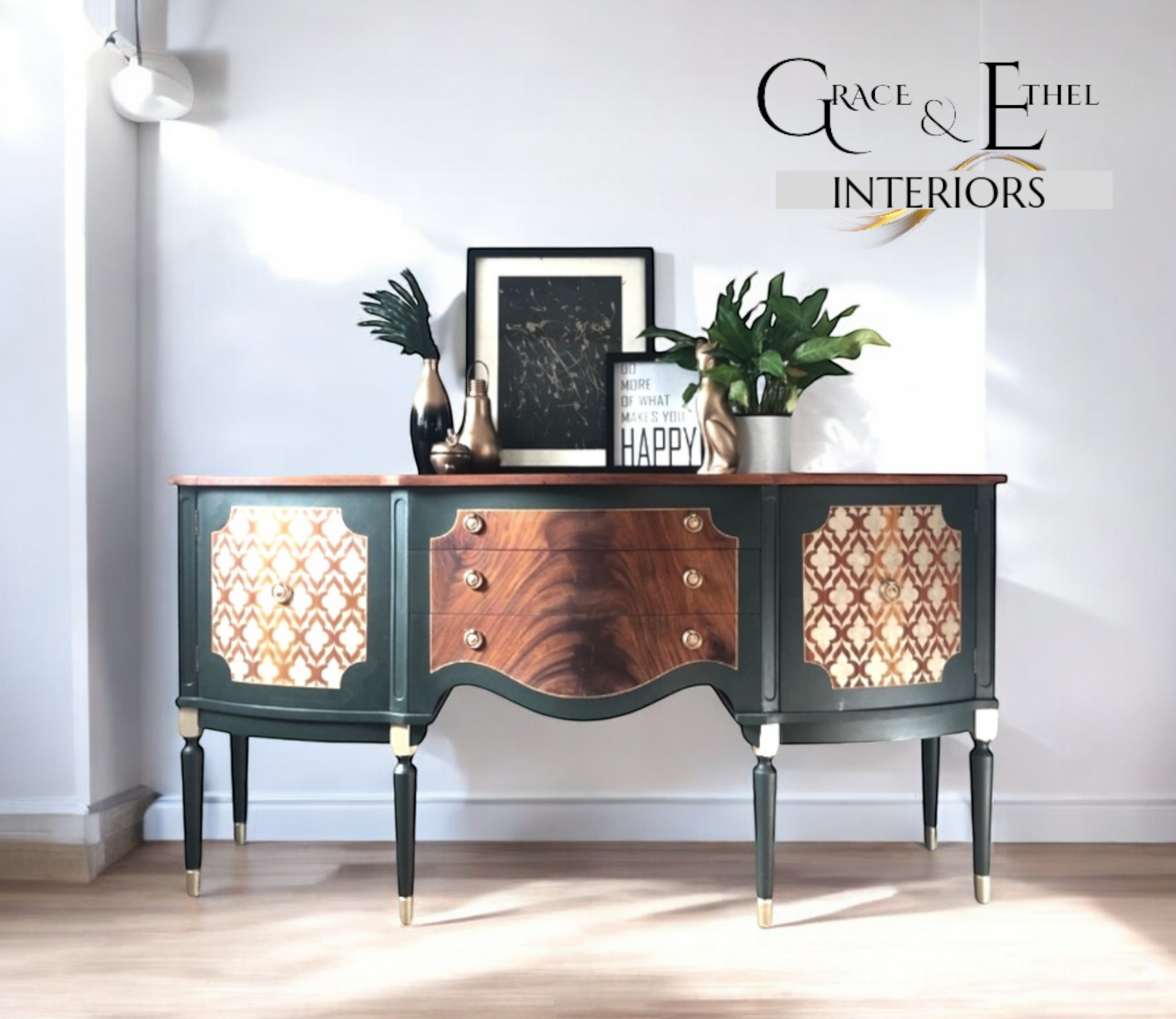 serpentine green sideboard