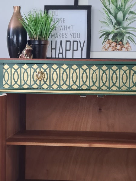 Thumbnail: Green and gold strongbow sideboard