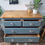 Thumbnail: 2 over 2 pine chest of drawers in blue 