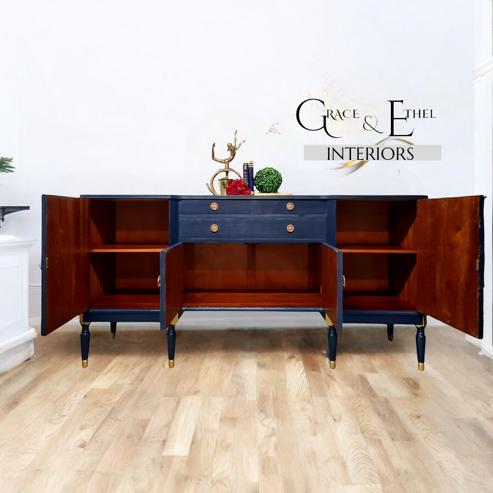 Thumbnail: Navy blue strongbow sideboard , drinks cabinet 