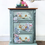 Thumbnail: Solid pine green bedside cabinet/floral nightstand