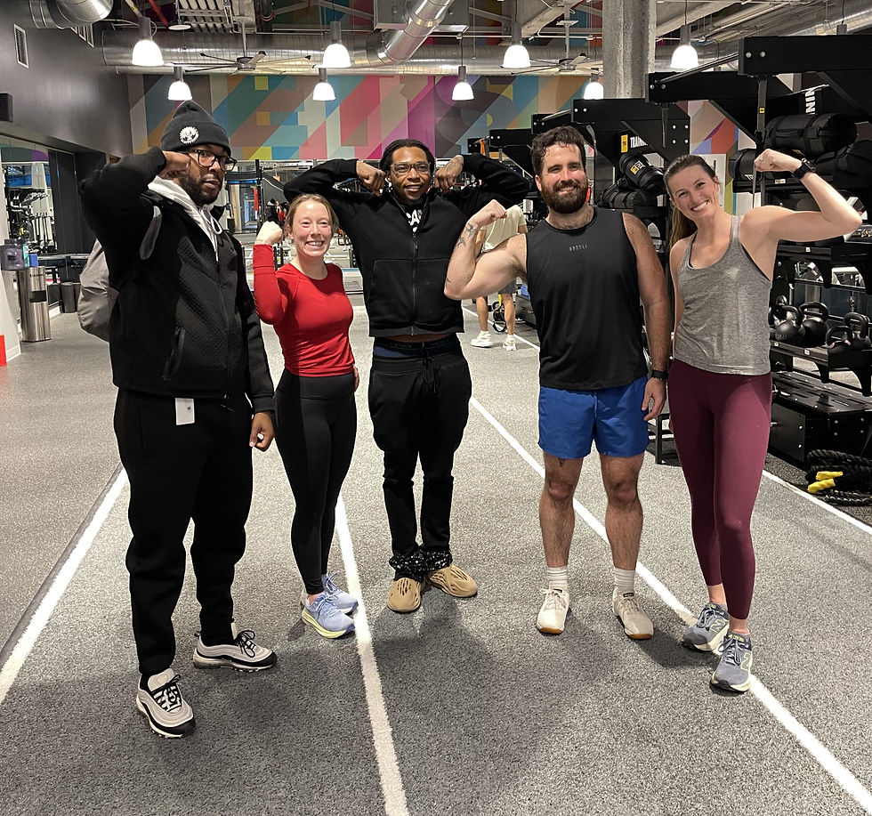 ICW Trainers Daunte and Nate with Ashley, Ian, and Alana after a Marathon Workout