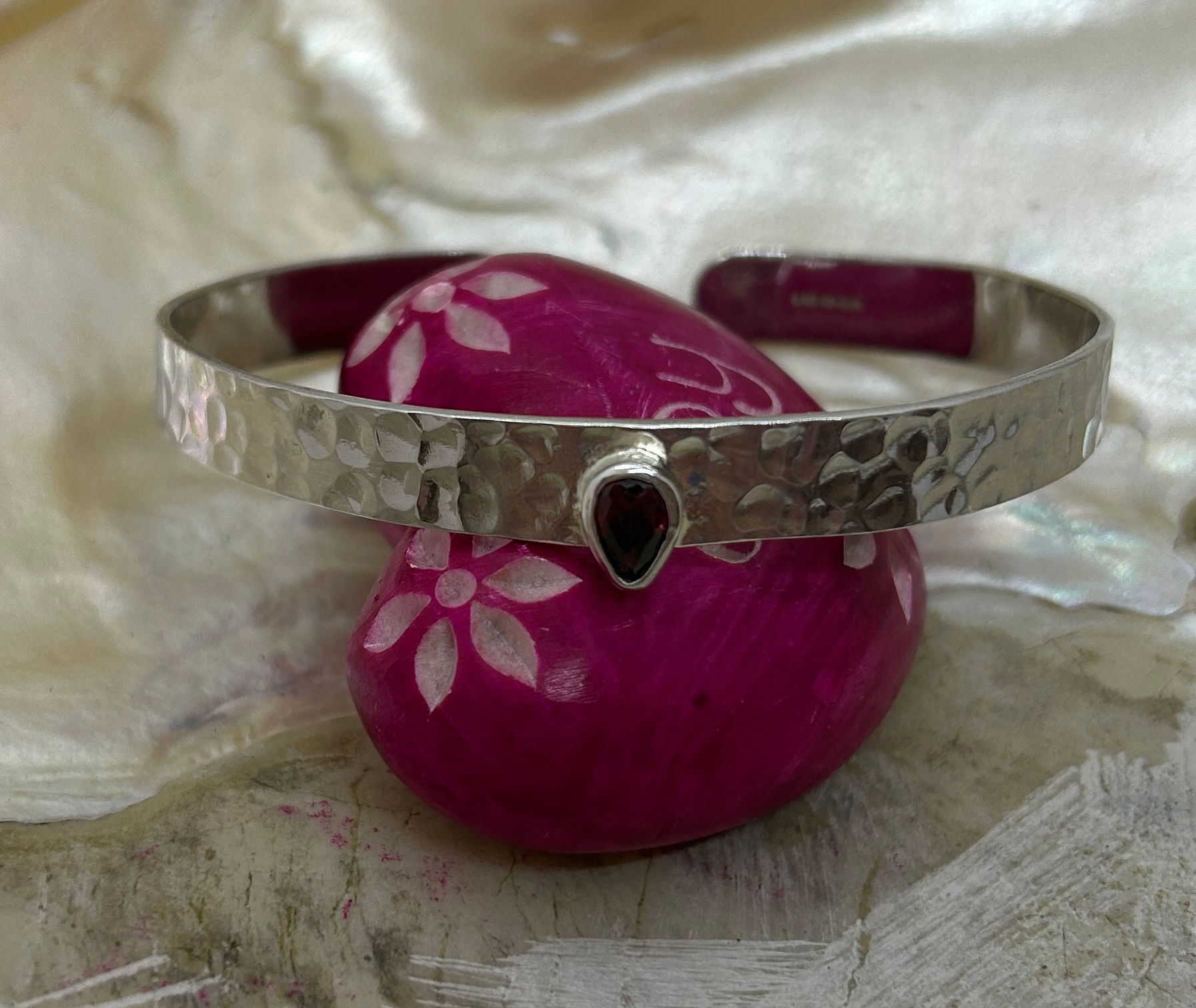 Garnet cuff bracelet 