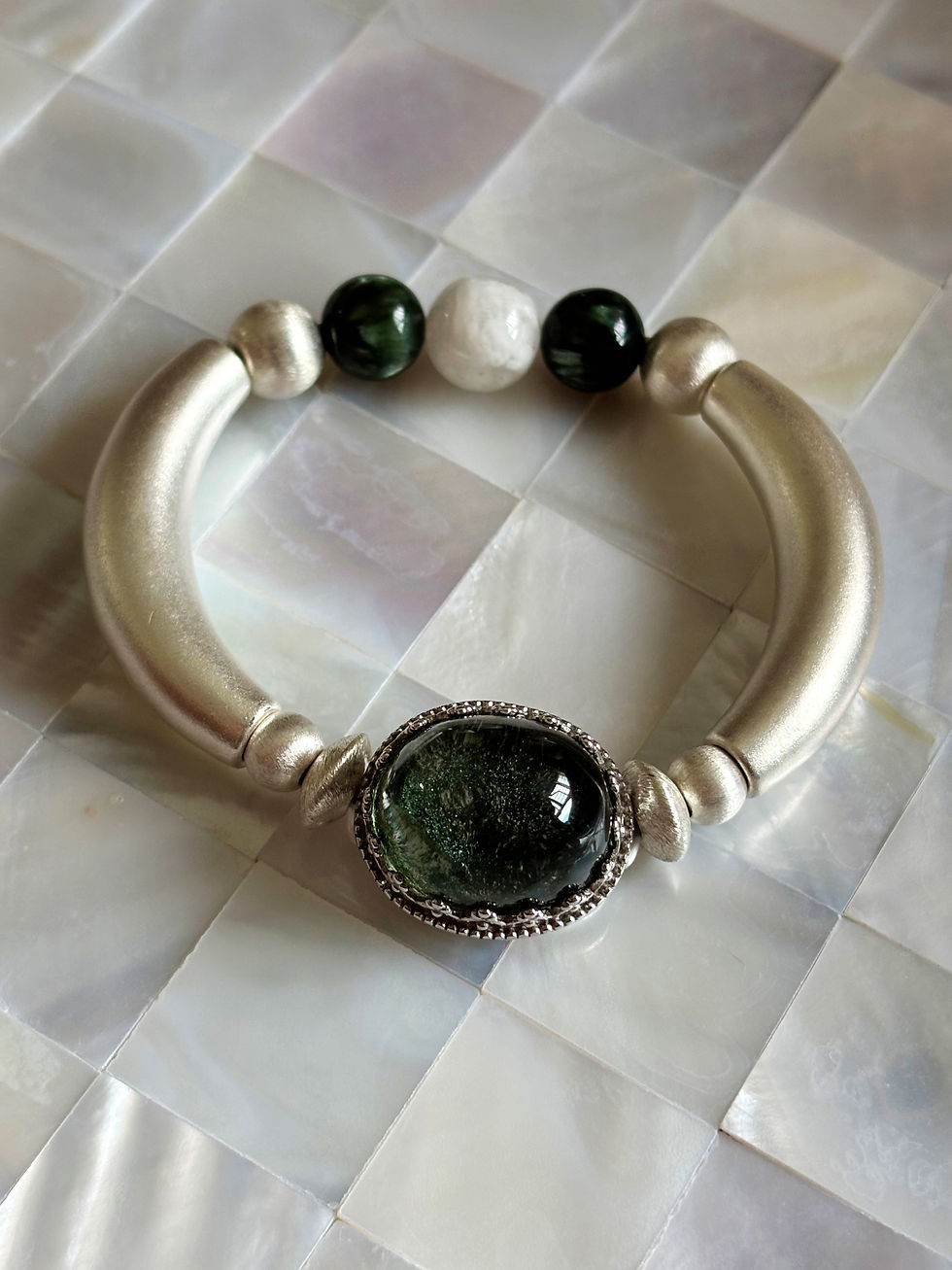 Premium Green Phantom Quartz- 925 Silver