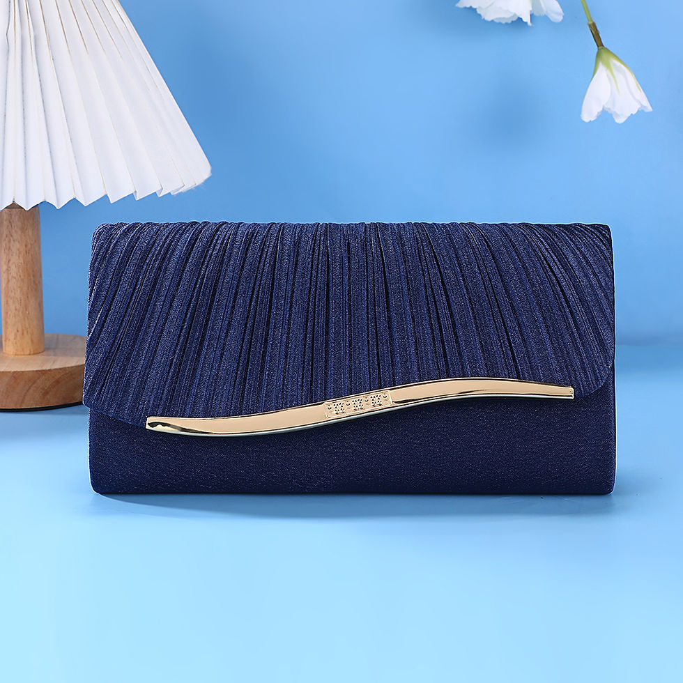 Thumbnail: Luxury Pleated Ladies Evening Bag Candy Polyester Clutch Purses for Women Pearl 