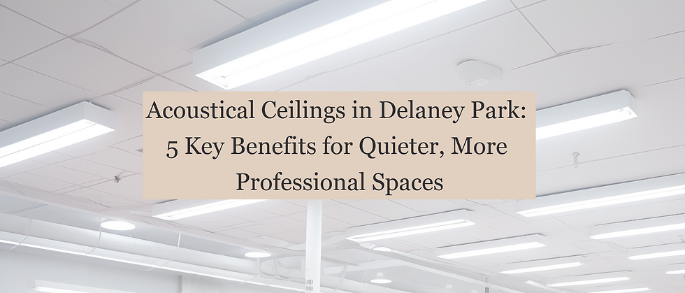 Acoustical ceiling installation in Delaney Park, Orlando, improving sound control and creating a clean professional commercial interior