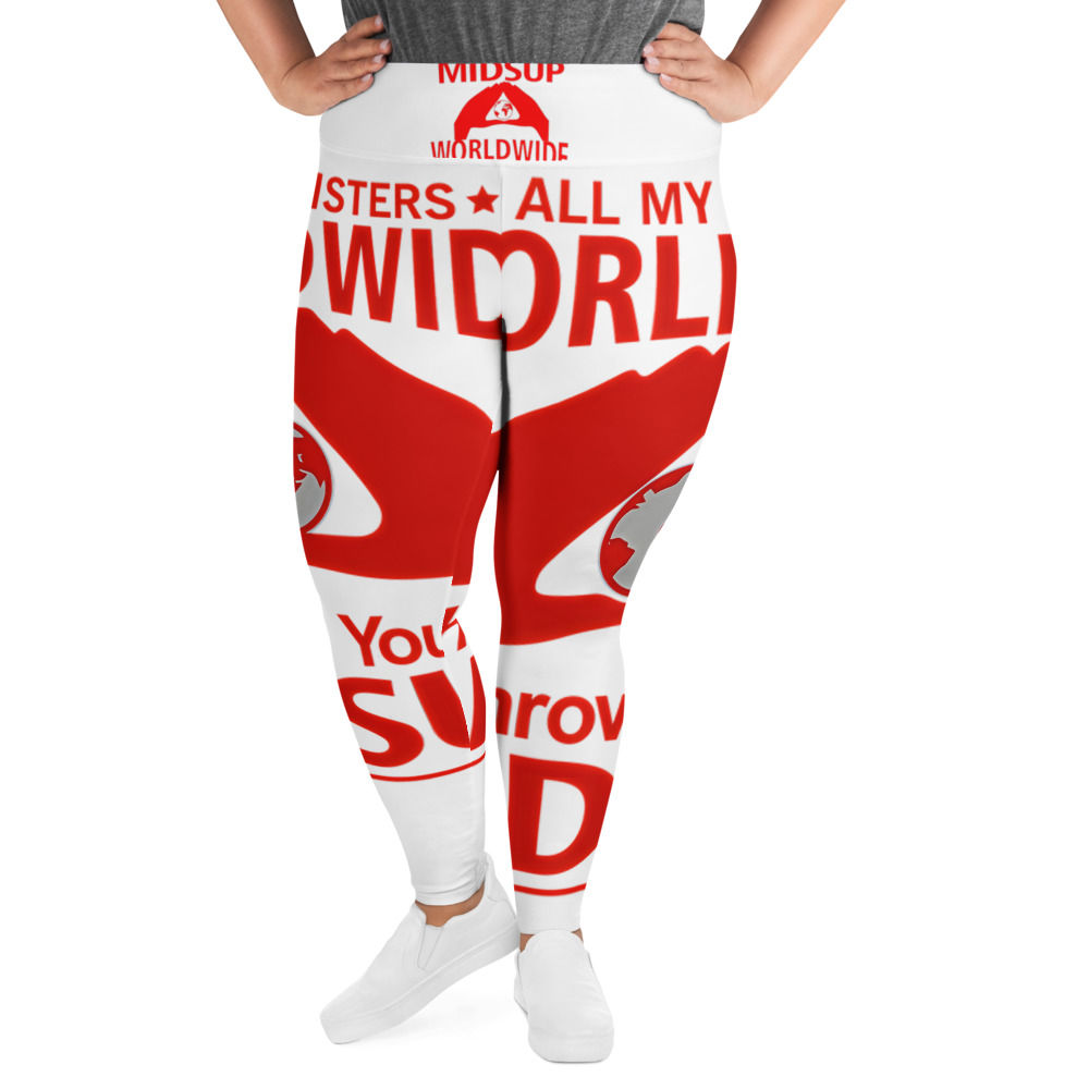 All-Over Print Plus MidsUp White Size Leggings