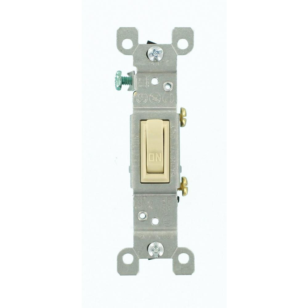 Leviton Ivory 15A Single Pole  Toggle Switch
