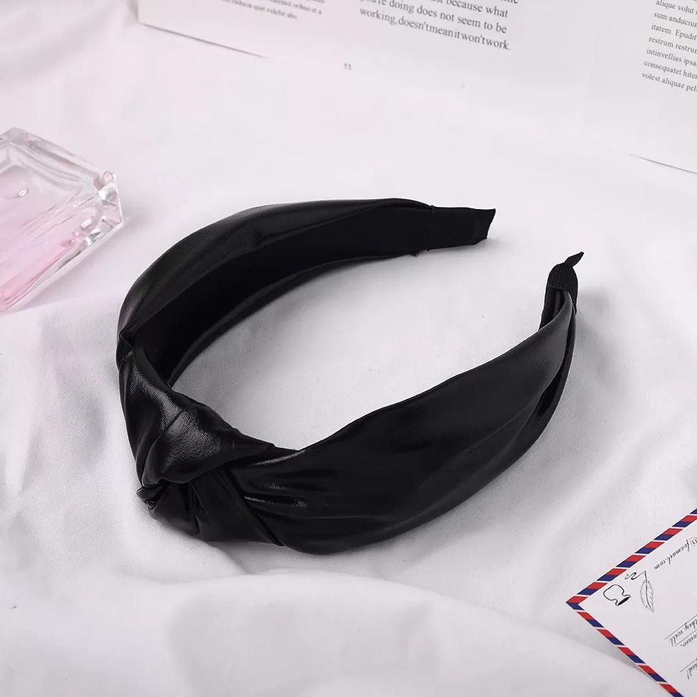Thumbnail: Fashion Leather Top Knot Headband 