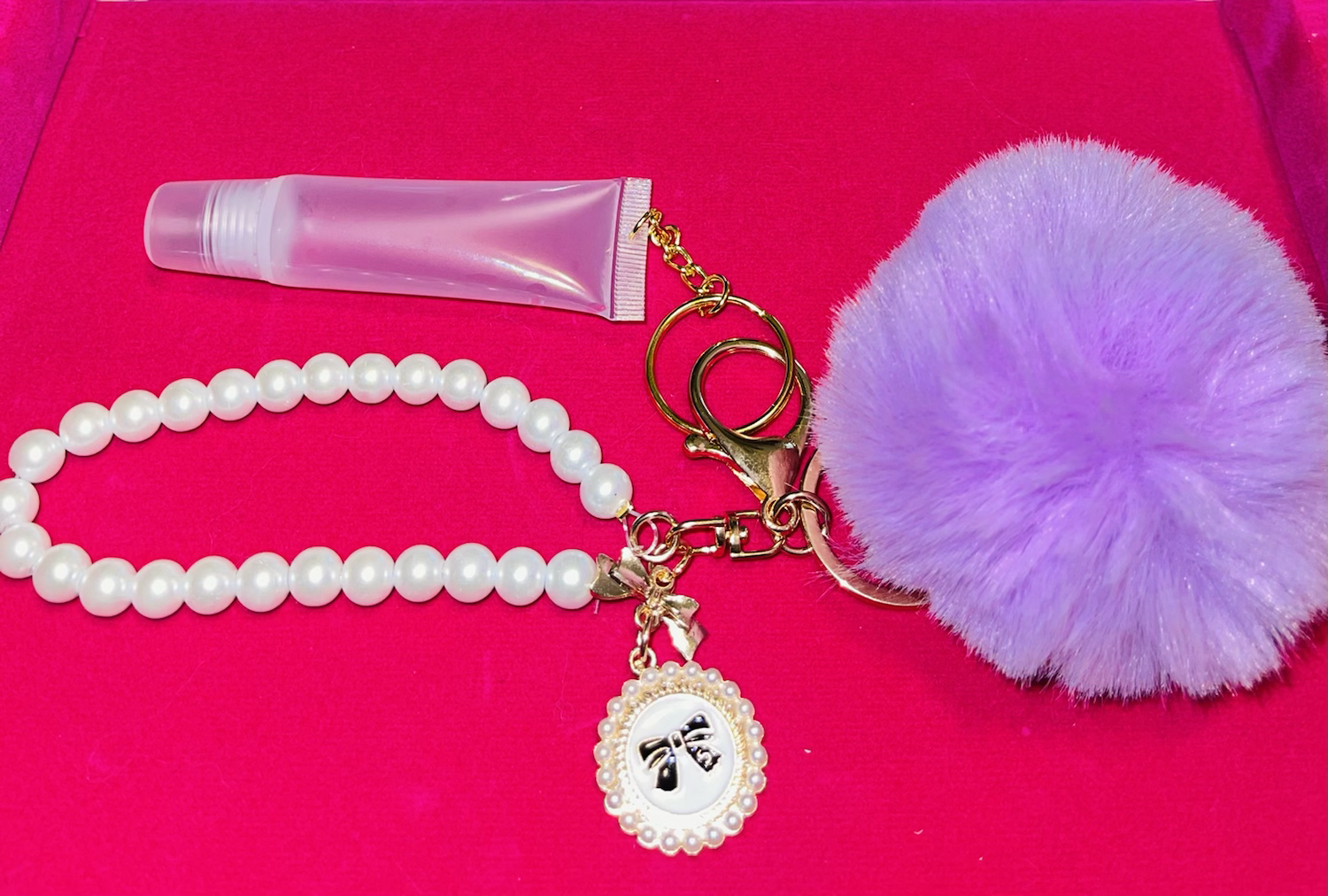 Puff Pearl Keychain (Lavender)