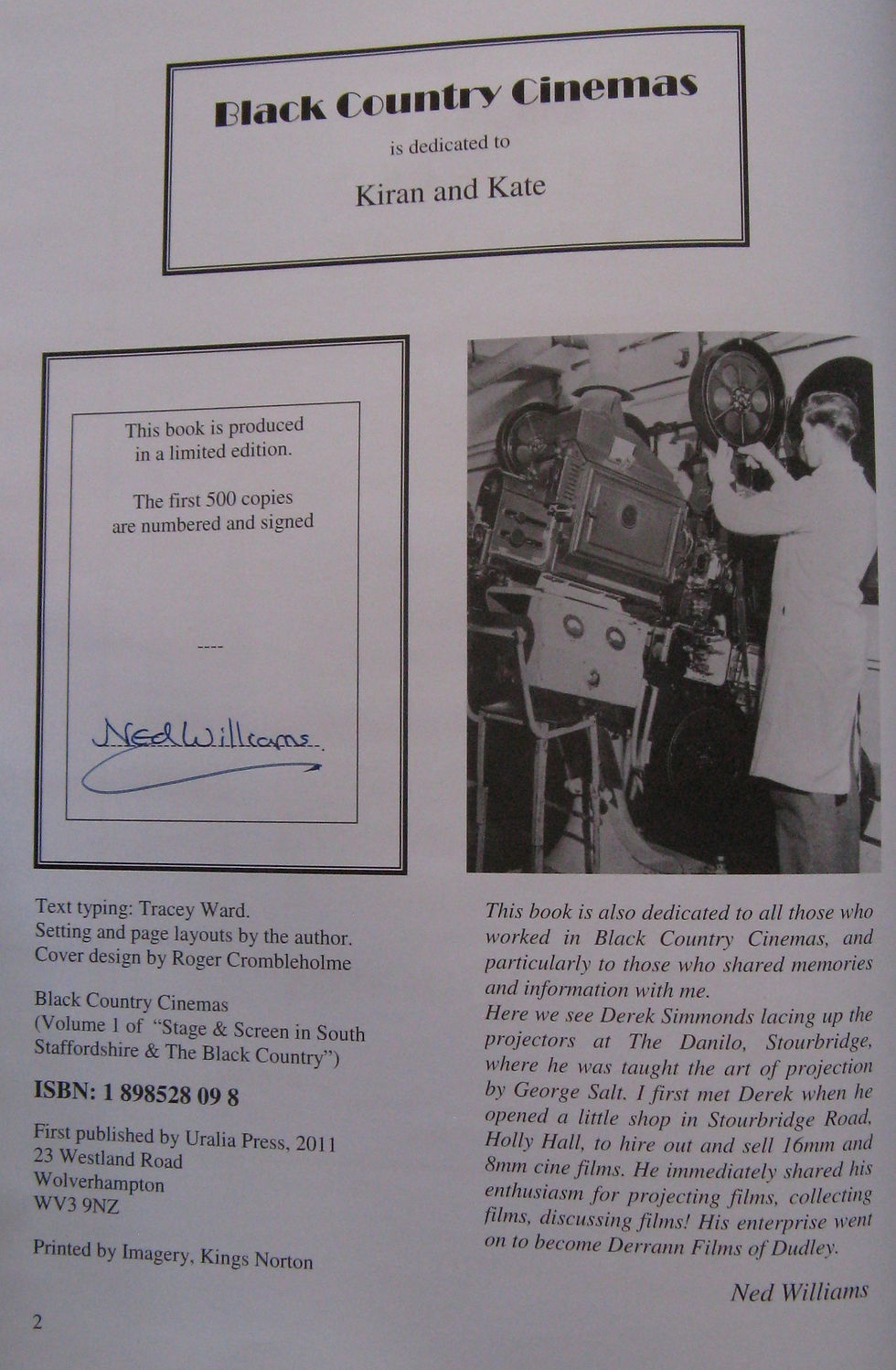 Thumbnail: Black Country Cinemas by Ned Williams. 2011. 1st Edition. Signed