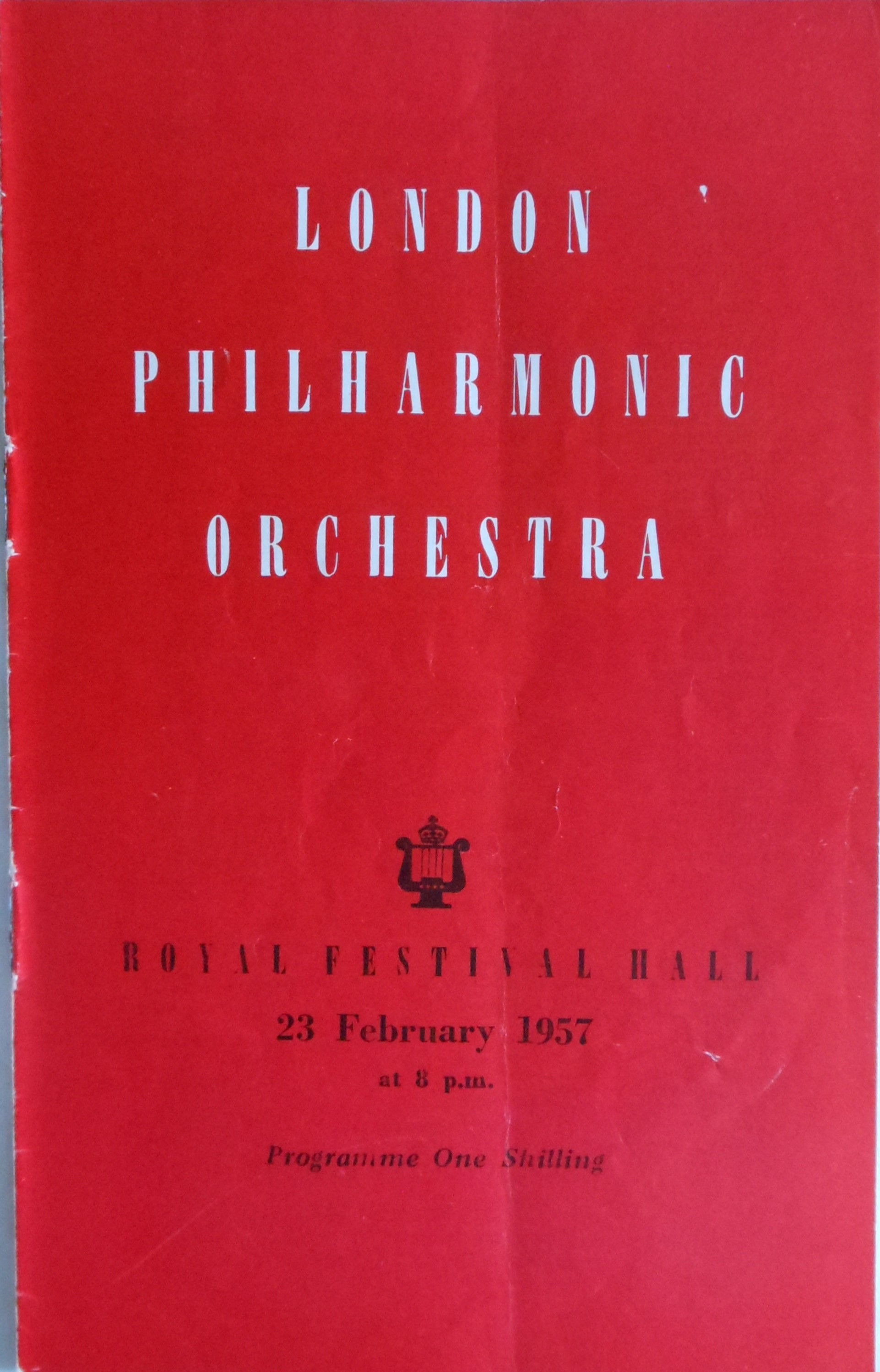 London Philharmonic Orchestra Programme 23 February 1957