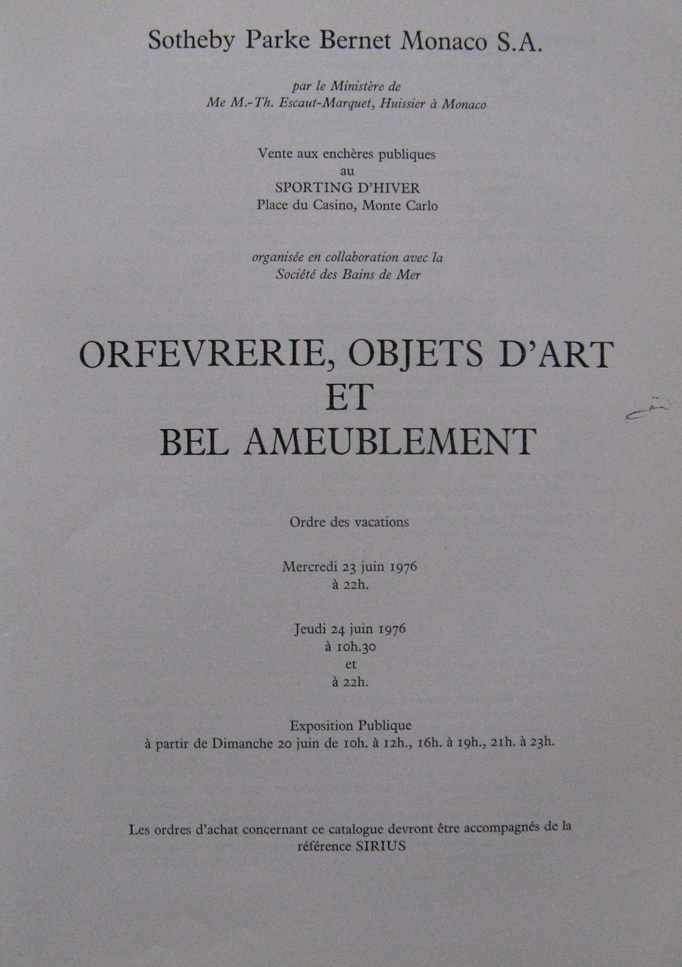Thumbnail: Orfevrerie, Objects D’art et Bel Ameublement.