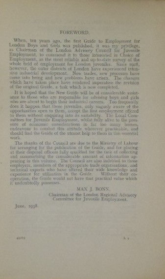 Thumbnail: A Guide to Employment for Boys and Girls in Greater London. 1938