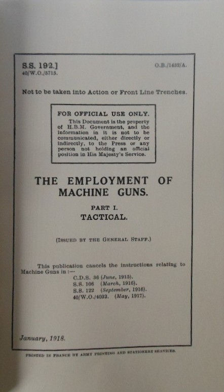 Thumbnail: The Employment of Machine Guns.