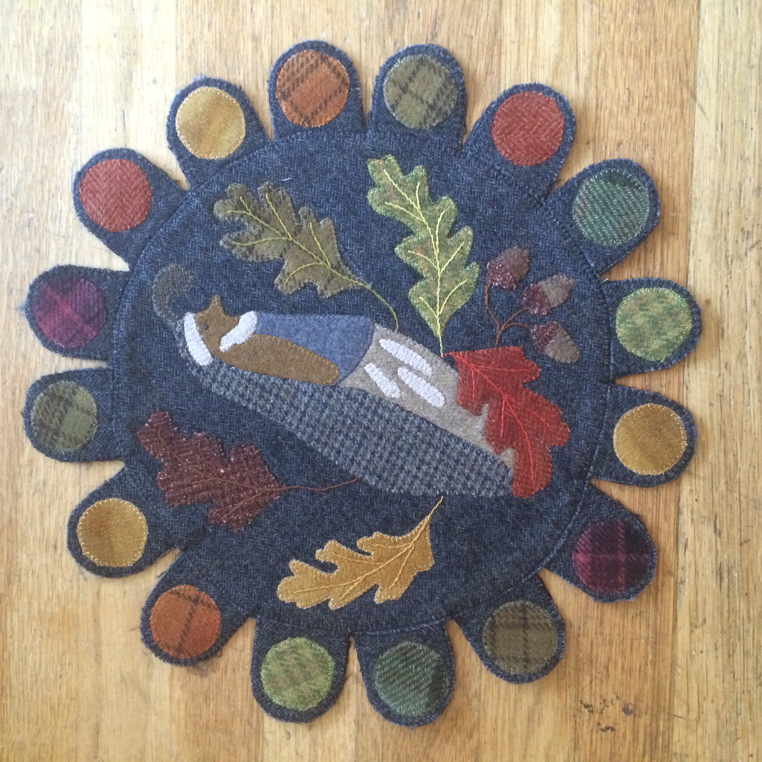 felted wool penny rug