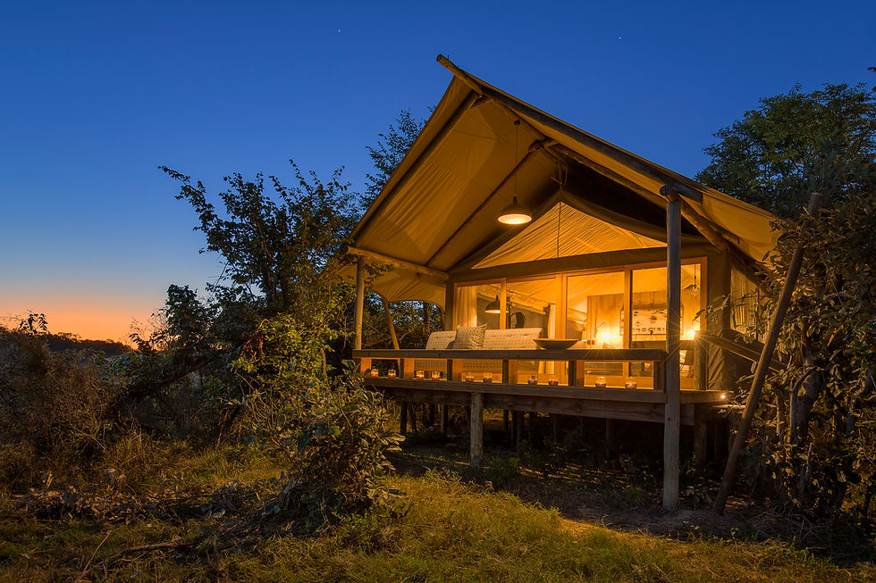 Luxury tent in the Okavango Delta, Botswana