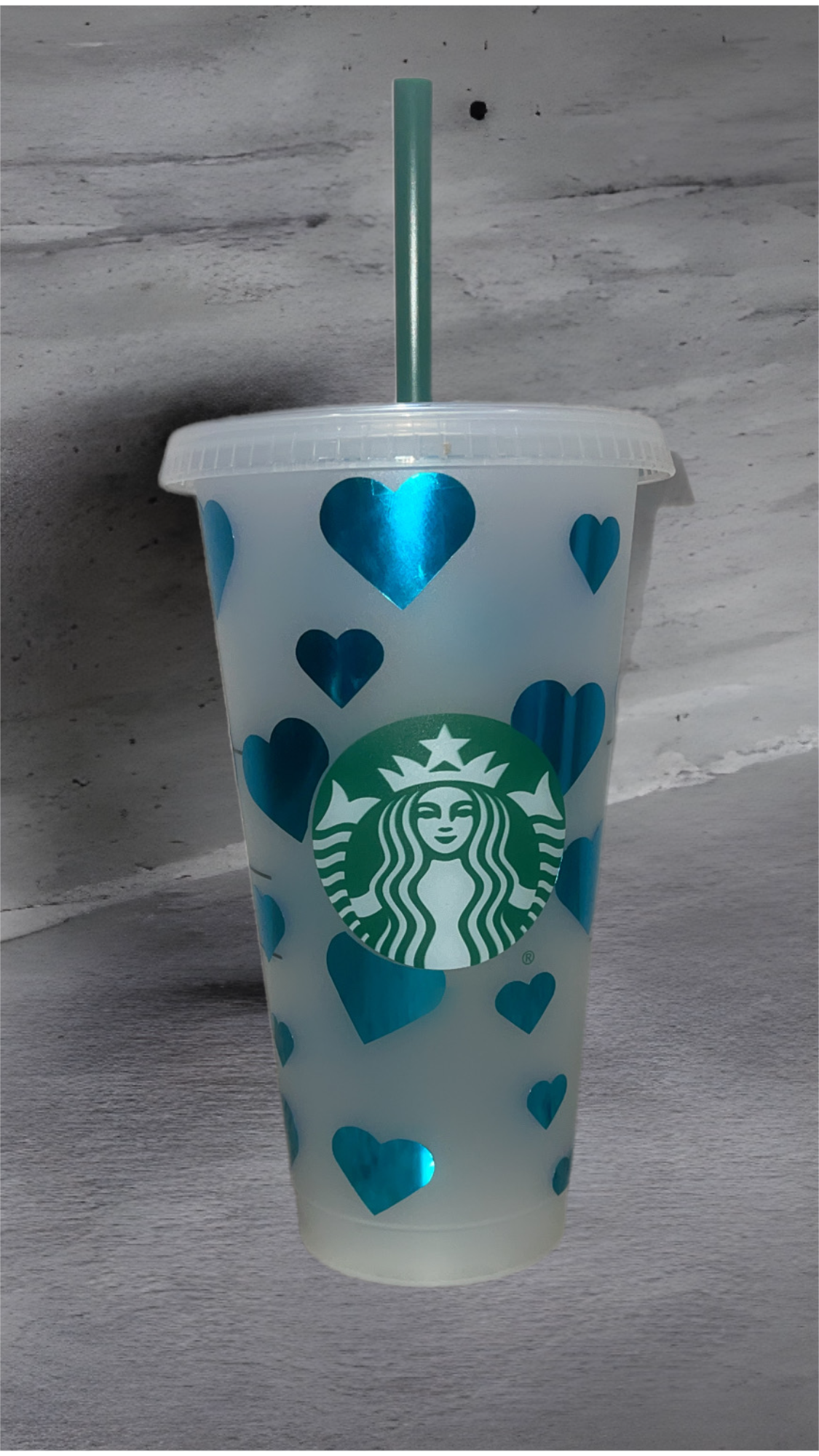 Blue Hearts Starbucks Cold Cup