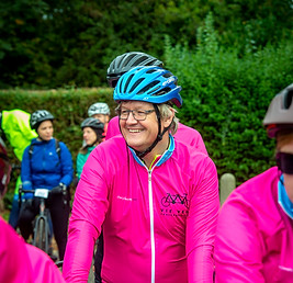 A happy cyclist ready to go