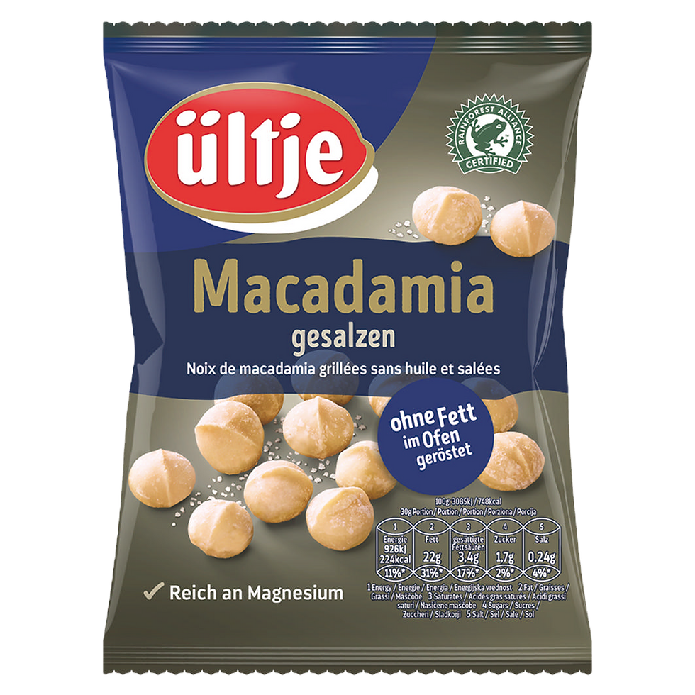 ültje Macadamia 150g, edler Snack aus feinsten Macadamianüssen – schnelle Lieferung in Solothurn.