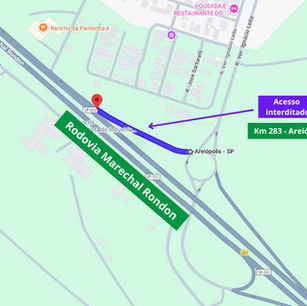 Rodovias do Tietê realiza fechamento de acesso em Areiópolis, na rodovia Marechal Rondon, durante esta quinta-feira (02)