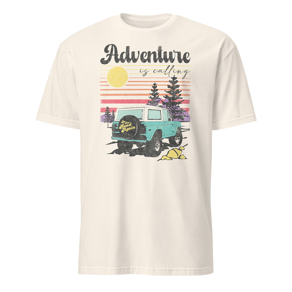 Thumbnail: Vintage Adventure is calling T-shirts - Unisex garment-dyed Gildan printed