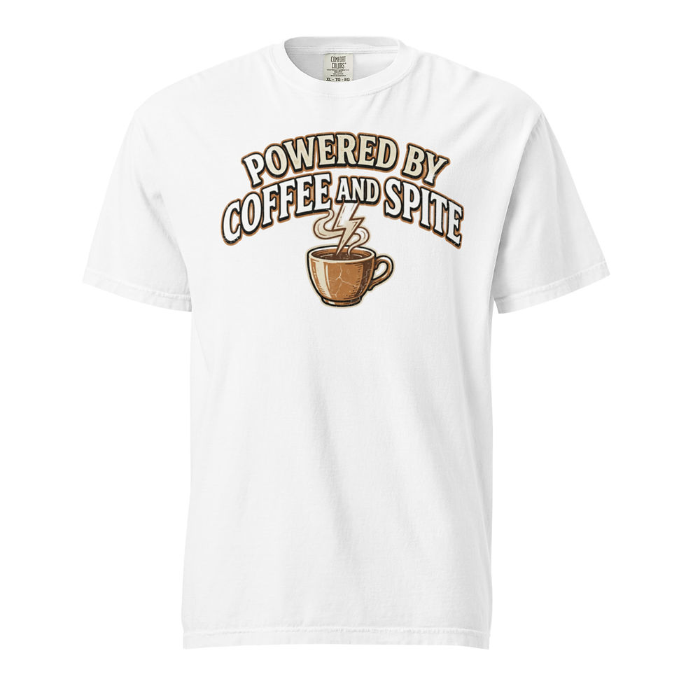 Thumbnail: POWERED BY COFFEE and Spite -Unisex Heavyweight T-Shirt | Comfort Colors 1717