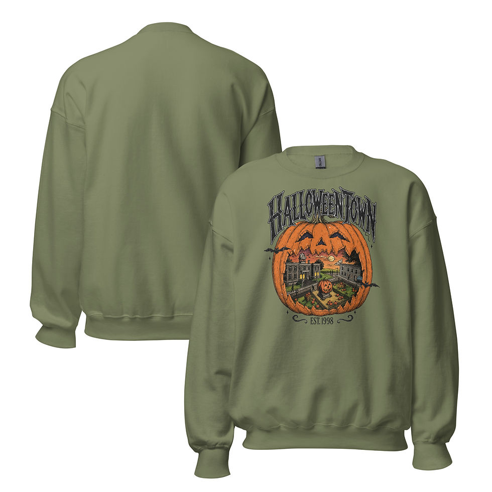 Thumbnail: Vintage Halloween Town Pumpkin Village Sweatshirt, Retro Spooky Season Crewneck