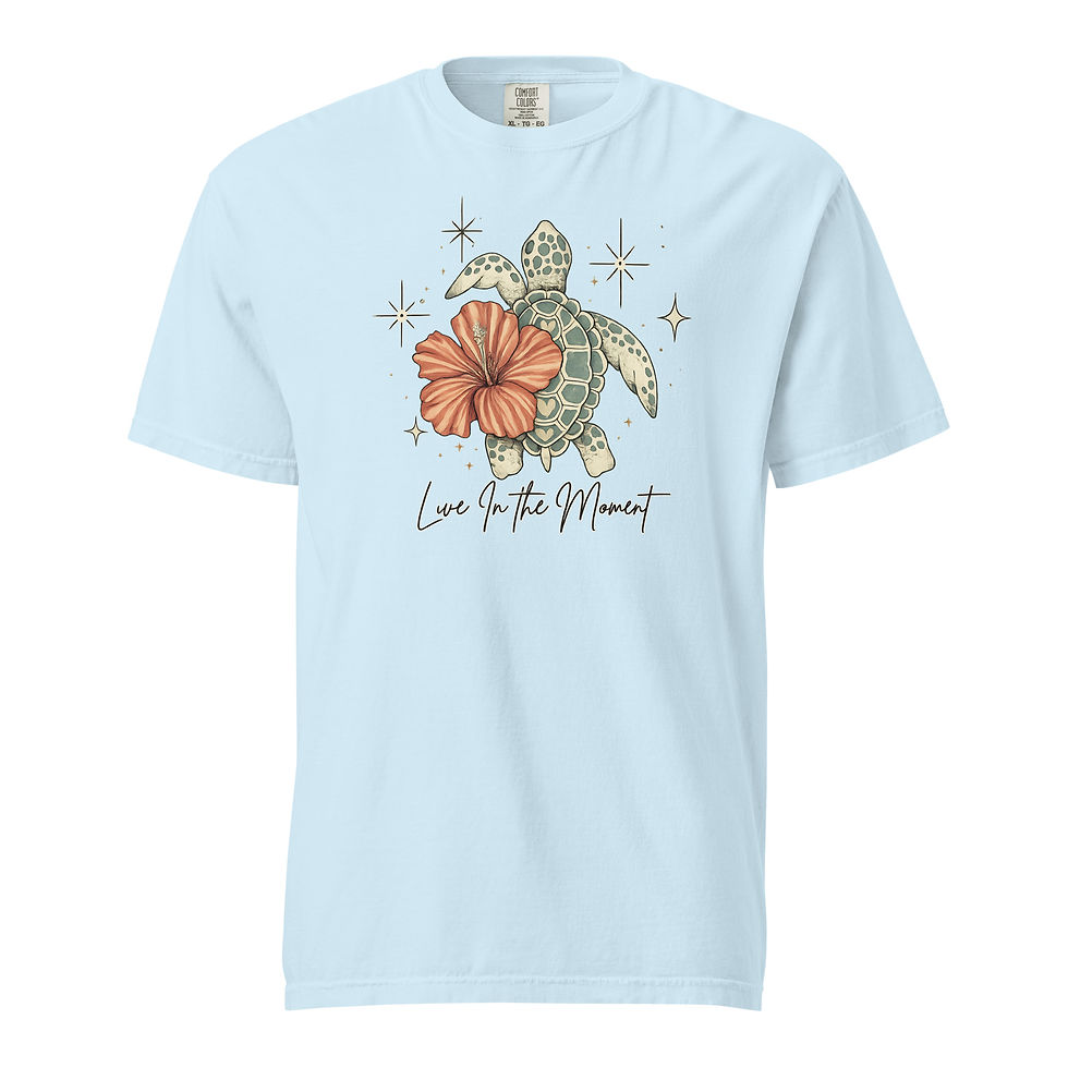 Thumbnail: Comfort Colors Sea Turtle Hibiscus T-Shirt, Tropical Celestial Ocean Art tee